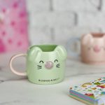 ceramic pig mug green