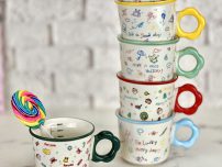 graded floral mugs all