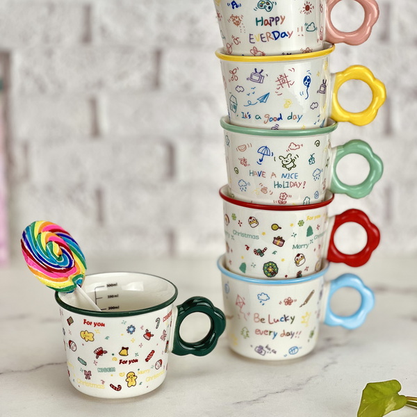 graded floral mugs all