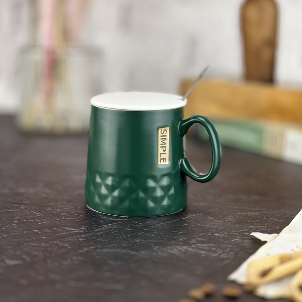 simple ceramic mug green